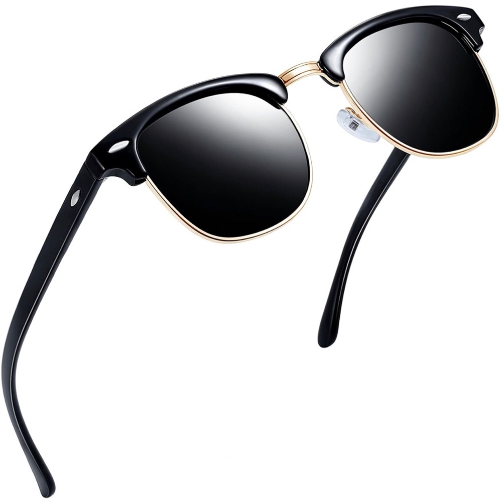 Polarized Semi Rimless Sunglasses Men Women Half Frame Sunglasses
